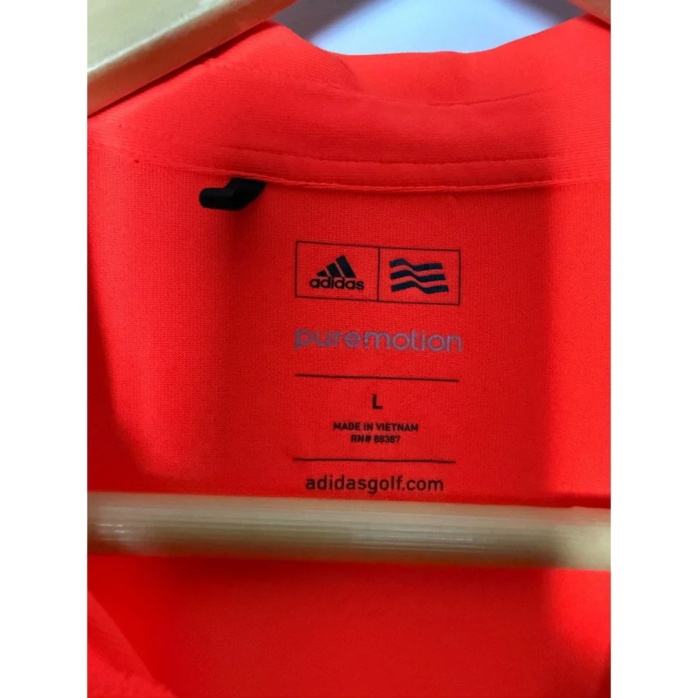 Adidas Golf Short Sleeve Polo Men's L Red Collared‎ Breathable